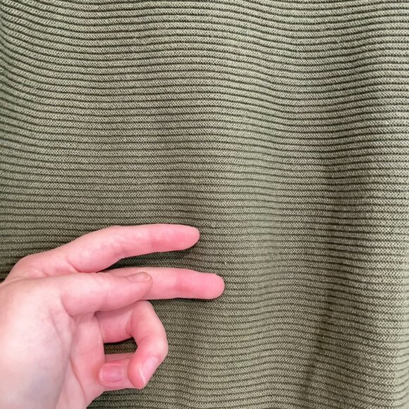 CHRISTOPHER & BANKS Crew Neck Sweater Button Cuff Olive Green 3/4 Sleeve Cotton - Picture 8 of 16